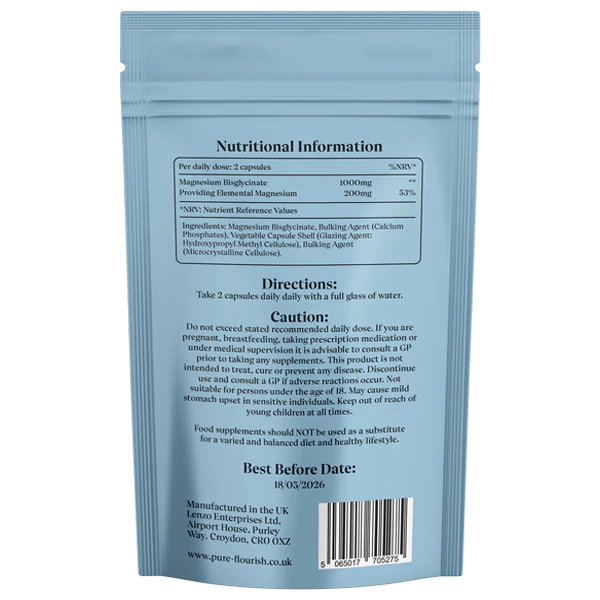 Magnesium Glycinate Supplements - 1000mg serving